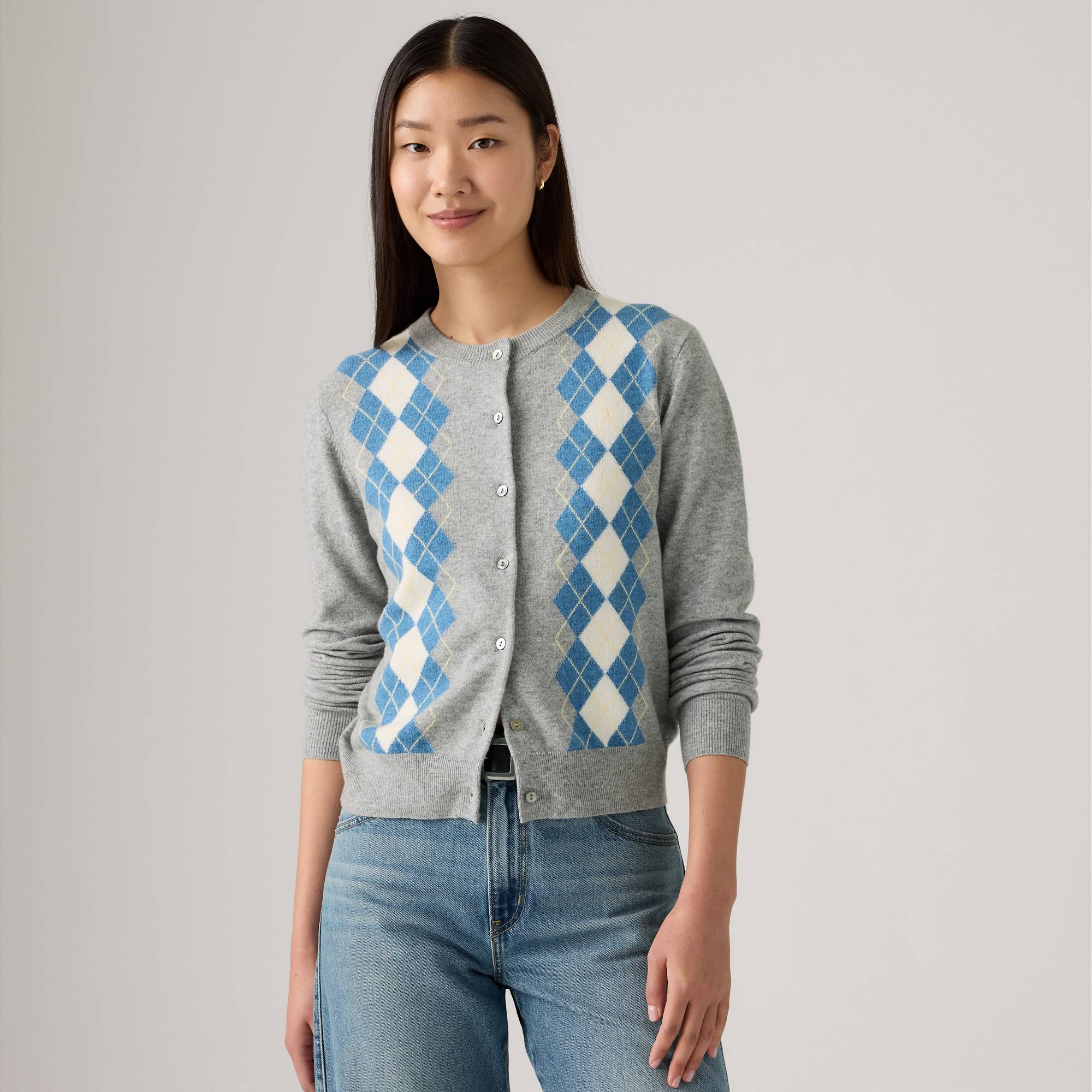 Кардиган Levi's, размер XS, серый/голубой