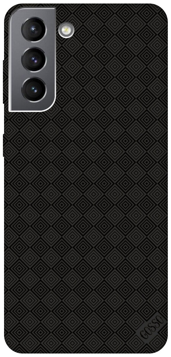 Ультратонкая защитная накладка Soft Touch для Samsung Galaxy S21 с принтом "Magic Squares" черная
