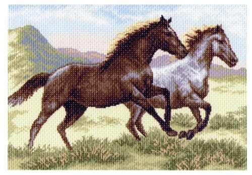 Рисунок на канве матренин посад арт.37х49 - 1223 Бегущие кони