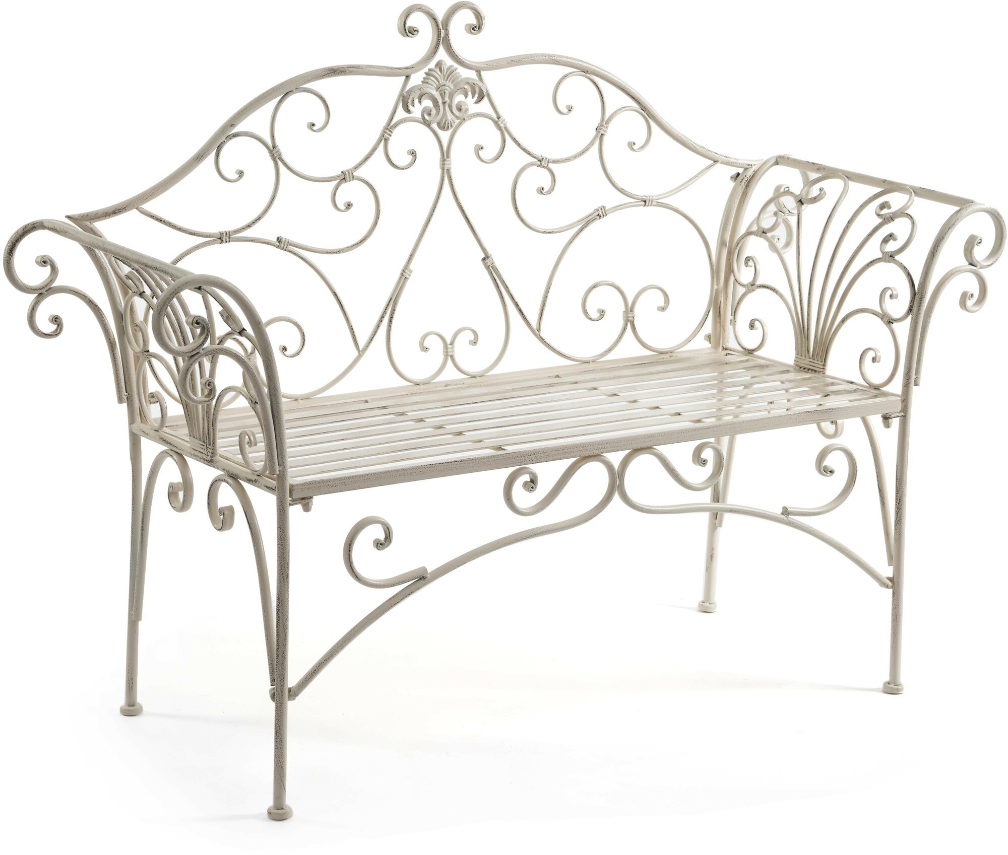 Скамья TetChair BEAUJOLAIS (mod. PL08-8574) металл 136х46х96см белый антик (antique white)