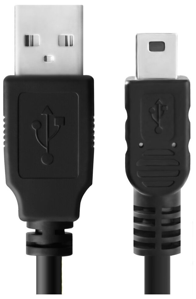 Кабель USB - mini USB, 1 м, черный, ISA