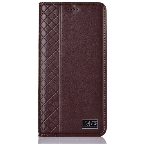 фото Чехол-книжка mypads premium для huawei enjoy 10s / huawei y8p (aqm-lx1) из качественной импортной натуральной кожи с элегантной стеганой прошивкой премиум-класса и магнитной крышкой коричневый