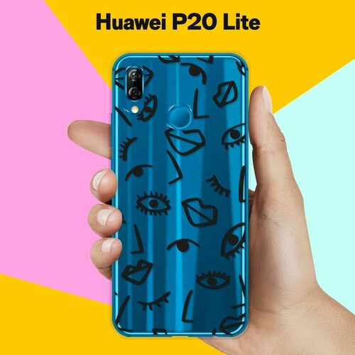 Силиконовый чехол Глаза и губы на Huawei P20 Lite силиконовый чехол глаза и губы на huawei y5p