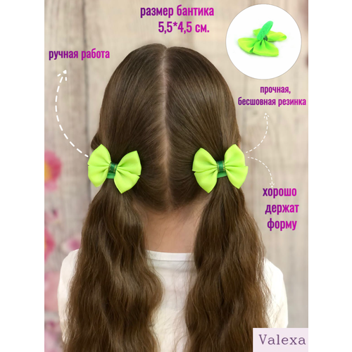 Valexa Банты для волос Б-1 Бабочки салатовые, 2 шт.