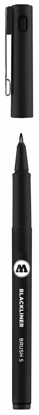 Ручка линер Molotow для скетчинга, иллюстраций, графического дизайна - цвет черный, Blackliner Brush S кисть перо 703213