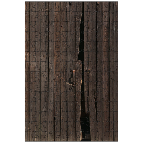 фото Магнитный пазл 27x18см."ворота, древесина, доски" на холодильник lotsprints