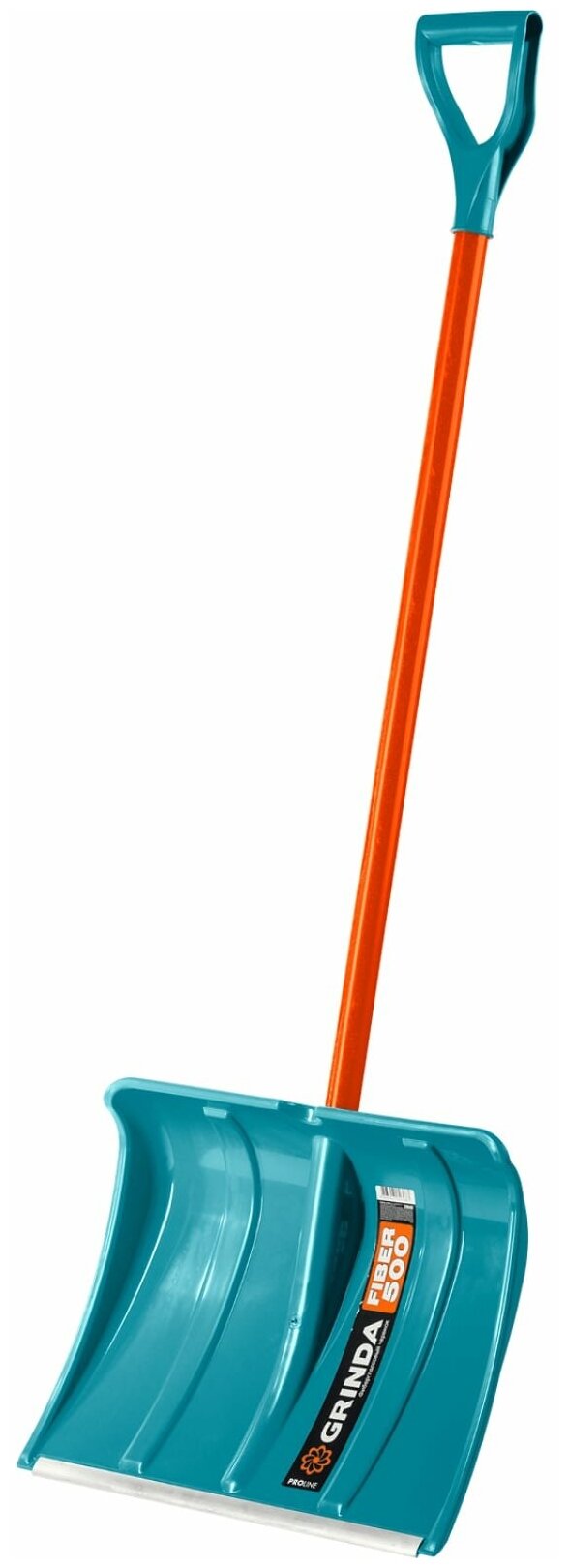 Снеговая лопата PROLine FIBER-500 500 мм пластиковая с алюминиевой планкой особопрочный легкий черенок из фибергласса V-ручка GRINDA 39940