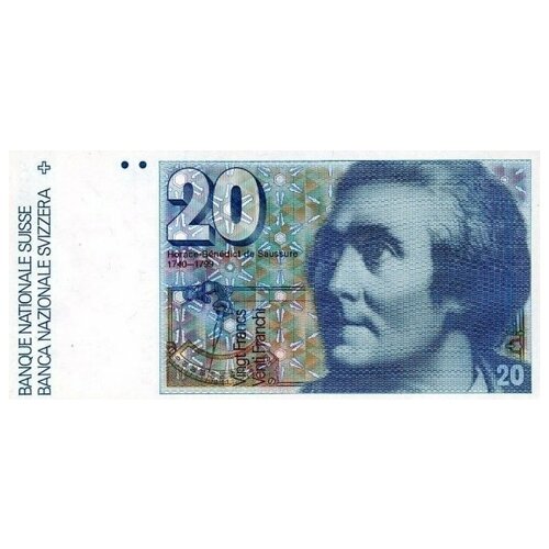 Швейцария 20 франков 1982 г «Гораций-Бенедикт де Соссюр» UNC