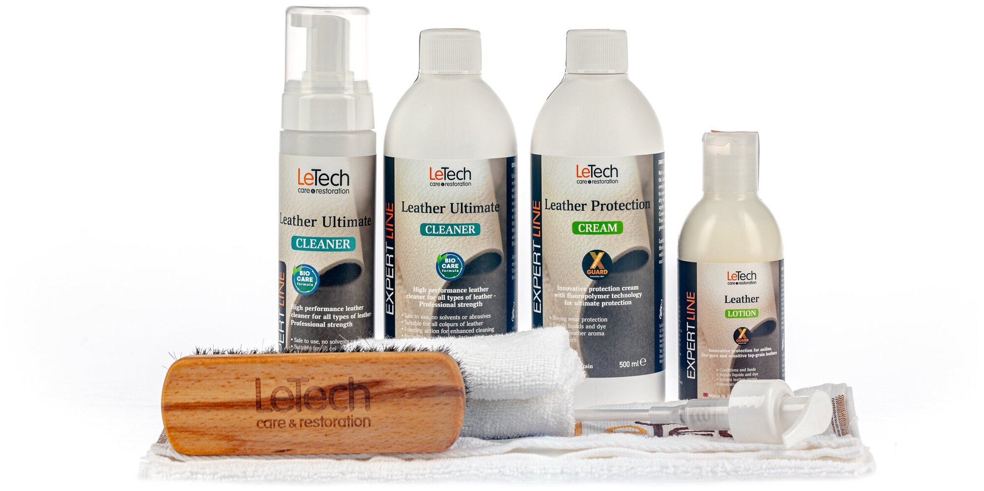 Набор для ухода за кожей автомобиля для одежды для обуви LeTech Leather Care Kit Advanced