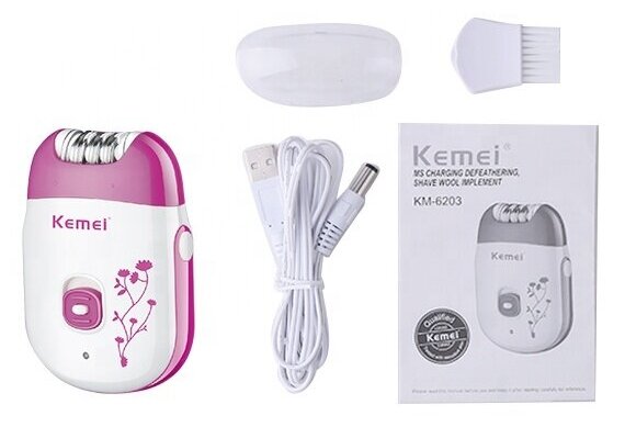 Электрический Эпилятор When I Grow Up KM-6203 для женщин устройство для удаления волос на лице и теле для подмышек бикини ног