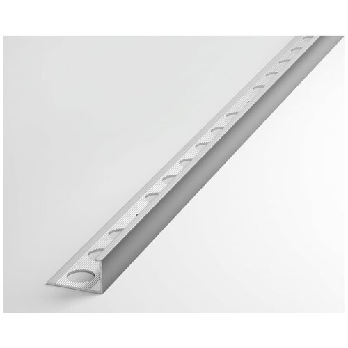 Профиль L-образный алюминиевый для плитки до 12 мм, лука ПК 01-12.2700.01л, длина 2,7м, 01л - Анод серебро матовое