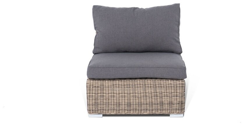 Модуль диванный "Лунго" прямой с подушками, цвет соломенный