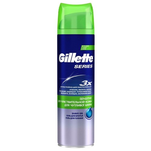 Гель для бритья GILLETTE TGS Sensitive Skin для чувствительной кожи 200мл, 1 шт.