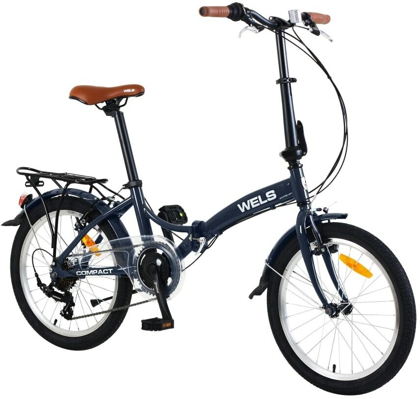 Велосипед складной WELS Compact 20-7 (20", синий, 7 ск, 2023)