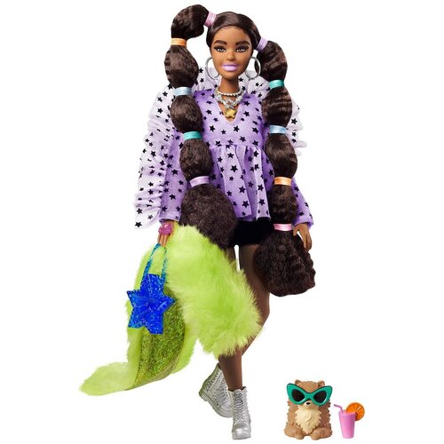 Купить Barbie Кукла Barbie Extra с переплетенными резинками хвостиками, 29 см, GXF10