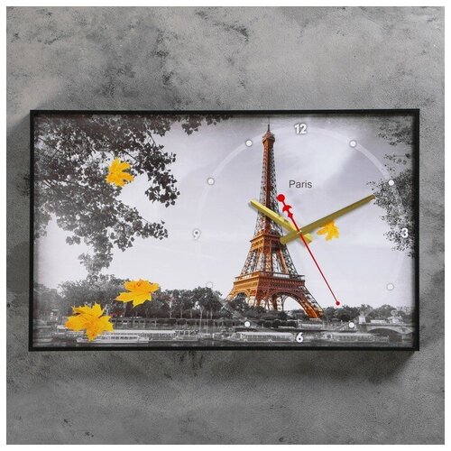 фото Часы настенные, серия: город,"осенний париж ii", 57х35х4 см qwen