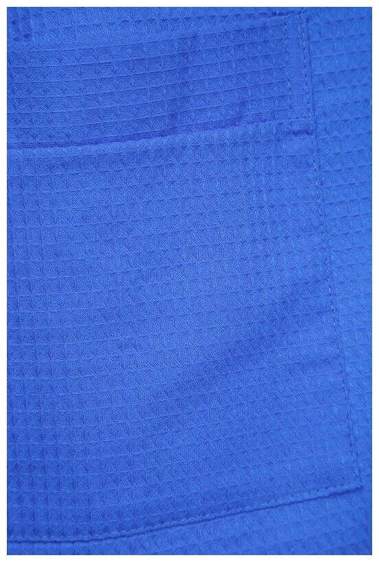 Вафельный синий мужской халат - фотография № 4