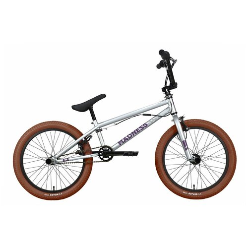 фото Велосипед stark madness bmx 3 (2023) 9" серебристый/фиолетовый/коричневый