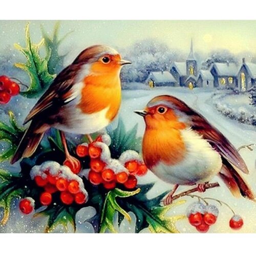 Картина по номерам Яркие снегири 40х50 см Art Hobby Home