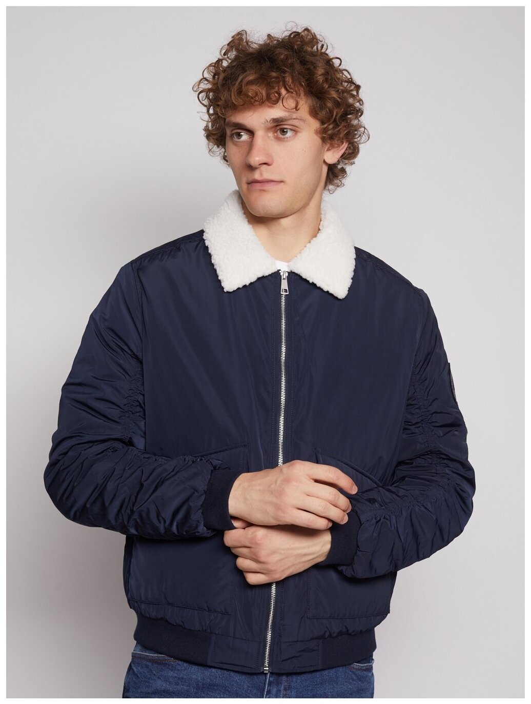 Бомбер Zolla, размер L, темно-синий — фото 1