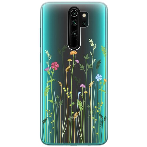 фото Ультратонкий силиконовый чехол-накладка clearview для xiaomi redmi note 8 pro с 3d принтом "flowers & fern" gosso