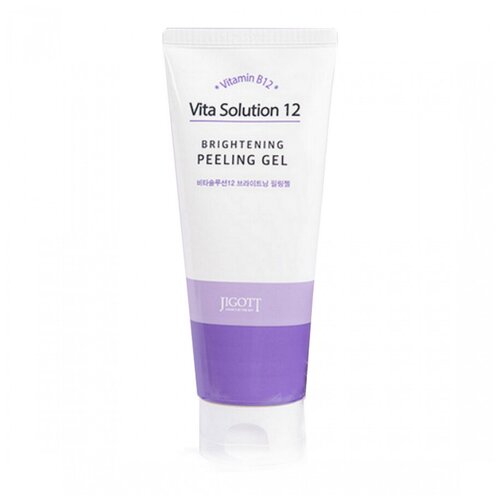 Jigott Осветляющий пилинг-гель для лица / Vita Solution 12 Brightening Peeling Gel, 180 мл jigott пилинг гель для лица vita solution 12 synergy peeling gel 180 мл