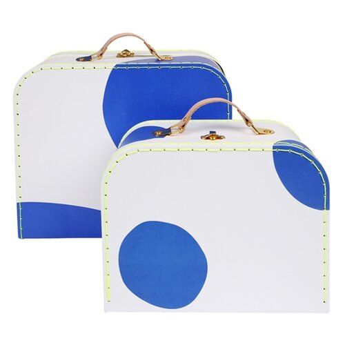 фото Комплект чемоданов meri meri, ручная кладь, 26х20 см, голубой, белый