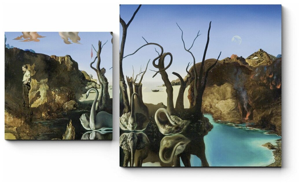 Облик каких животных принимают отражения лебедей на картине сальвадора дали