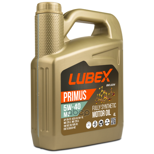 LUBEX Синт. Мот.Масло Primus Mv 5w-40 Cf/Sn A3/B4 (4л)