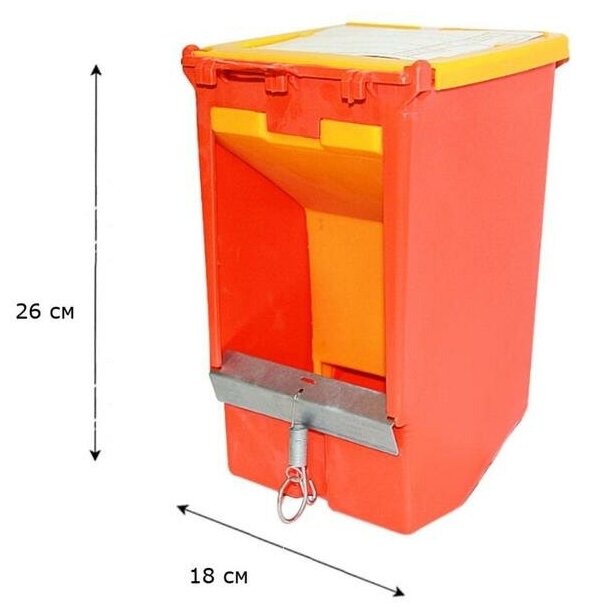 Кормушка бункерная для кроликов 1 секция пластик с пластиковой крышкой - фотография № 8