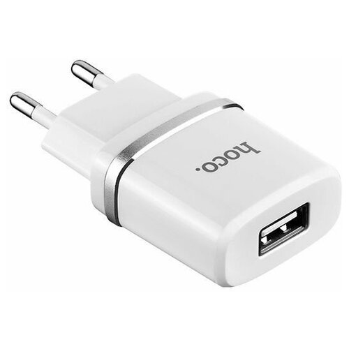 Сетевое зарядное устройство (СЗУ) Hoco C11 (USB), 1 А, белый сетевое зарядное устройство hoco n19 rigorous 25 вт белый