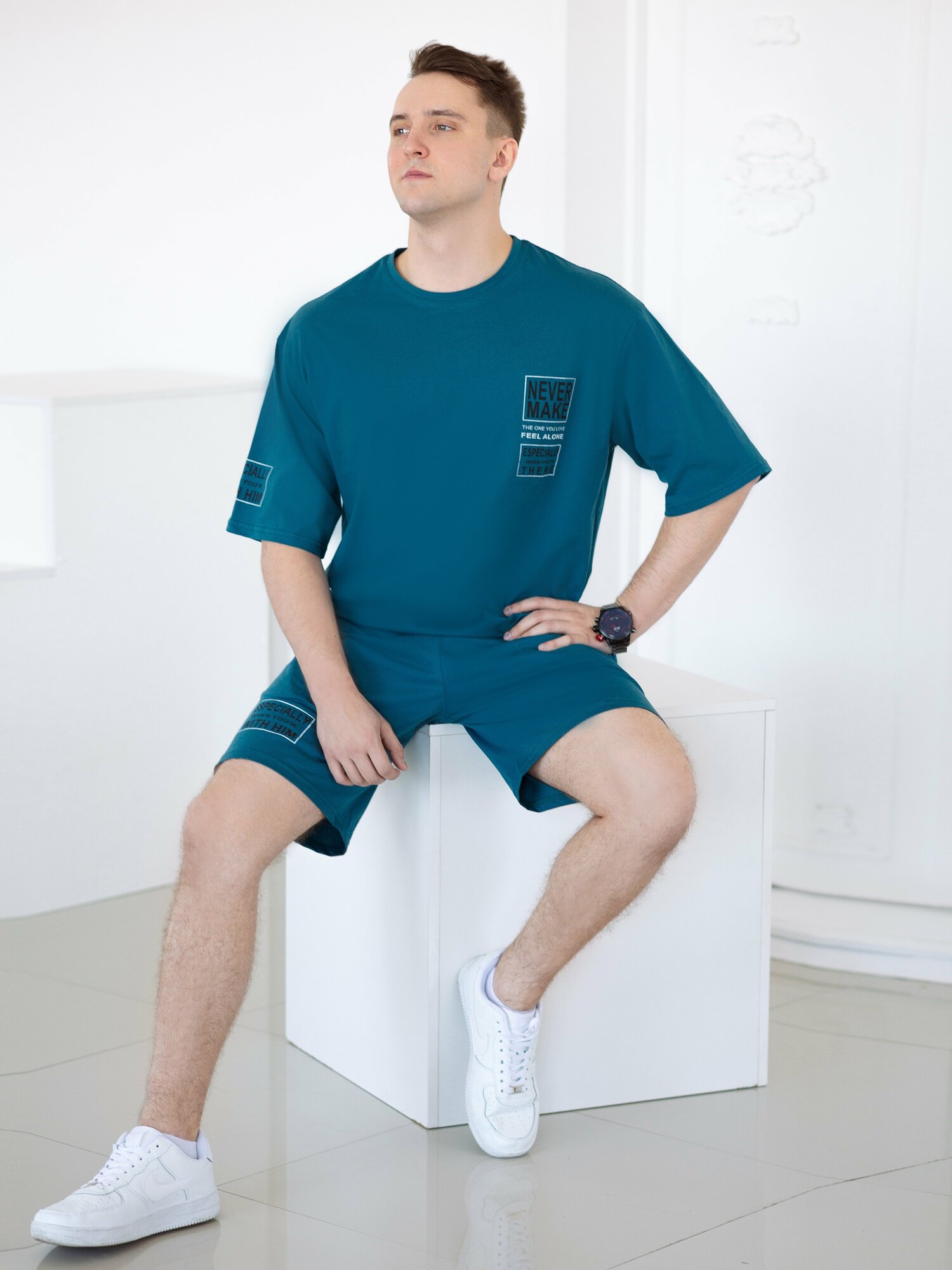 Комплект домашний мужской шорты с футболкой (623-22 р116 (176) 67) LIDEKO - фотография № 15