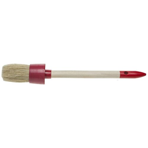 Круглая кисть STAYER 35 мм пластмассовый корпус светлая натуральная щетина деревянная ручка 0141-35