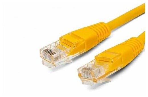 Патч-корд U/UTP 5e кат. 10м Filum FL-U5-10M-Y 26AWG(7x0.16 мм), кабель для интернета, омедненный алюминий (CCA), PVC, жёлтый