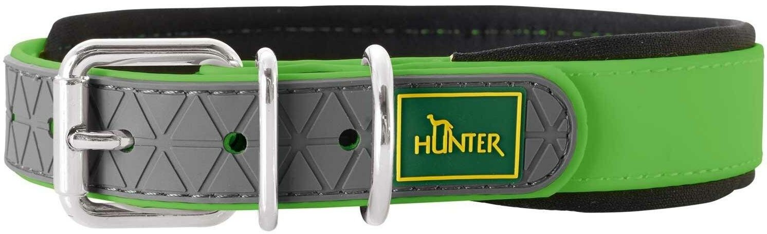 Для ежедневного использования ошейник HUNTER Convenience Comfort 60, длина ошейника 55 см, обхват шеи 47-55 см, 1 шт, apple green, L