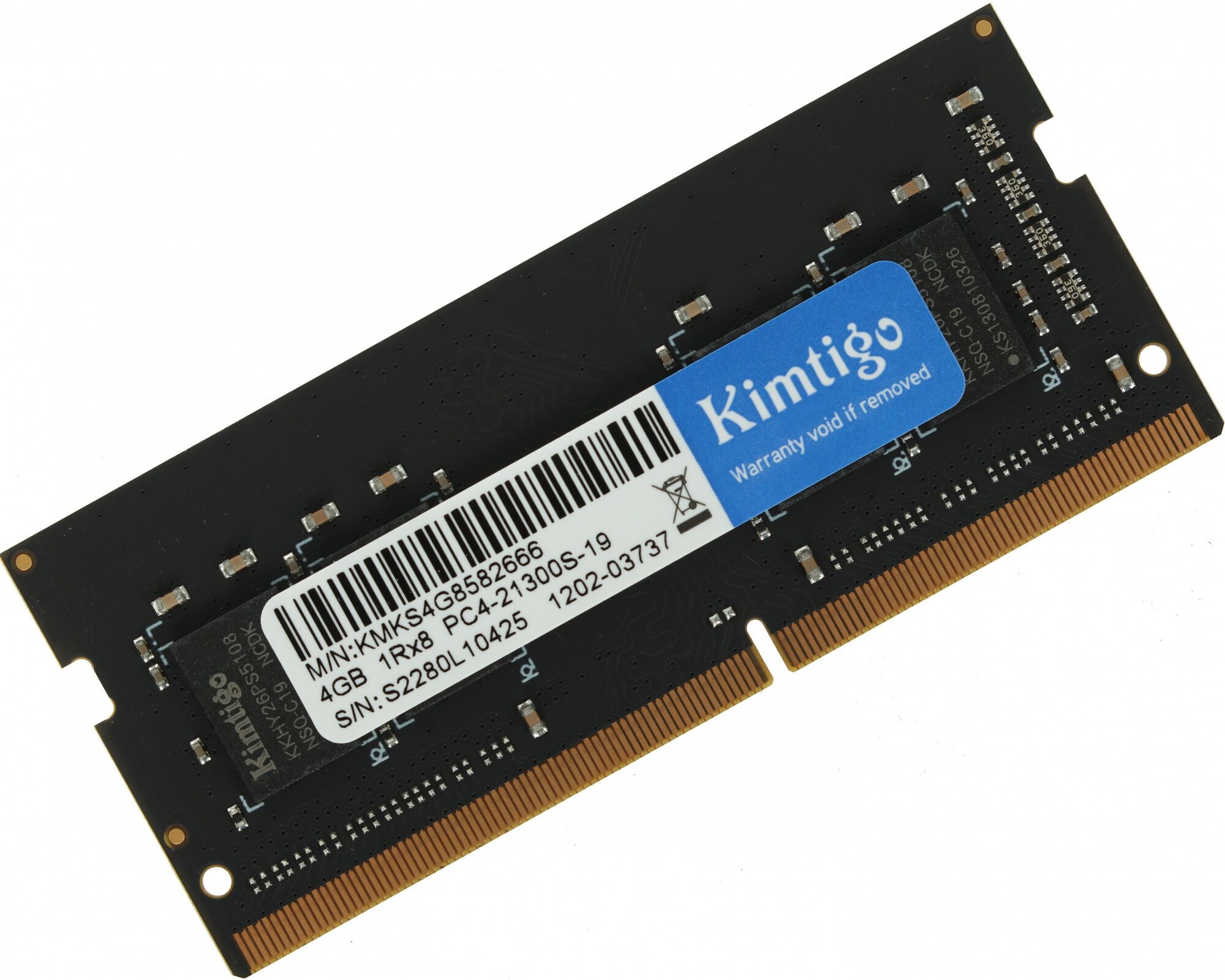 Оперативная память Kimtigo DDR4 - 4Gb, 2666 МГц, SO-DIMM, CL19 (kmks4g8582666) - фото №2