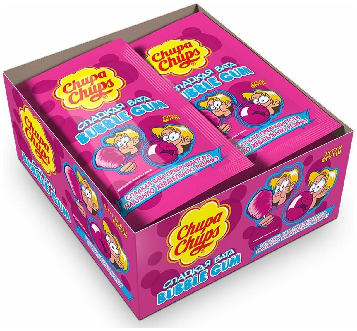 CHUPA CHUPS сладкая вата (Bubble gum) ж/р 11г 12шт - фотография № 1