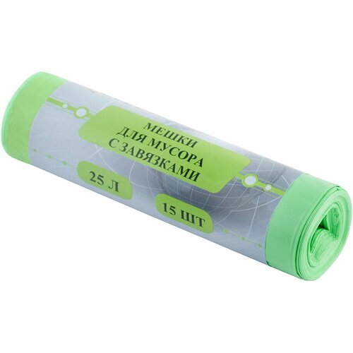 Мешок для мусора РГТ 25 л 450х500 мм полиэтиленовый с затяжкой (15 шт.)