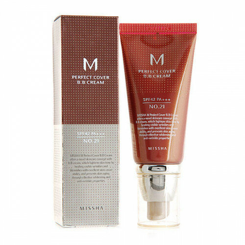 Тональный крем MISSHA M Perfect Cover BB Cream SPF42/PA+++ (No.23/Natural Beige) 20ml - фото №20