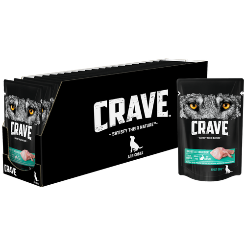 Crave пауч для собак Кролик 85г (28 штук)