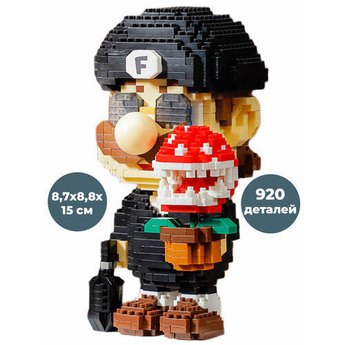 фото 3d конструктор марио в черном костюме mario (920 деталей, 15 см) starfriend