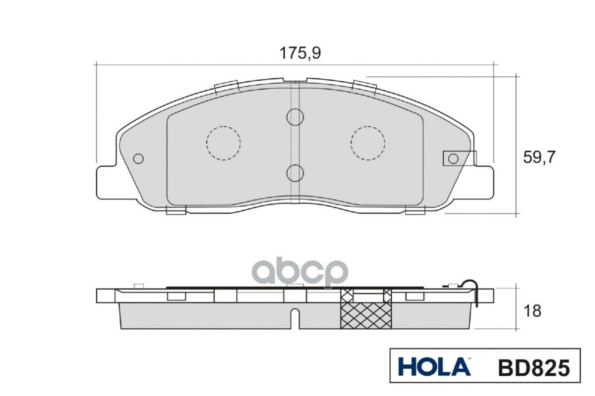 Колодка тормозная для а/м Газель Next передняя (HOLA) BD825 (4 шт.) - фото №14