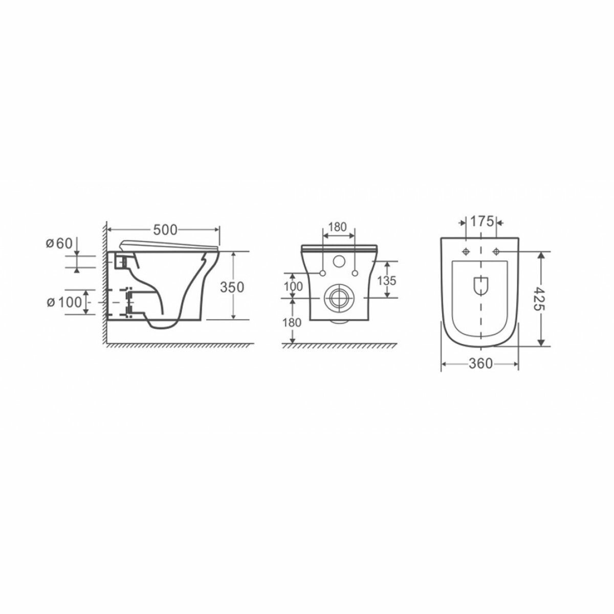 Подвесной унитаз Cerutti Spa AMI Aria CT7780 - фото №10