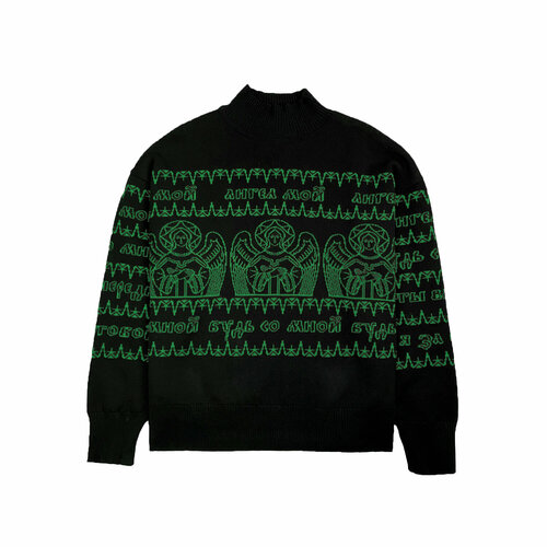 свитер антон лисин размер l xl фиолетовый черный Свитер Антон Лисин Свитер Ангел Мой, размер L-XL, зеленый