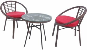 Комплект плетеной мебели Garden Story мебельторг Амальфи арт.SR003 коричневый, красный