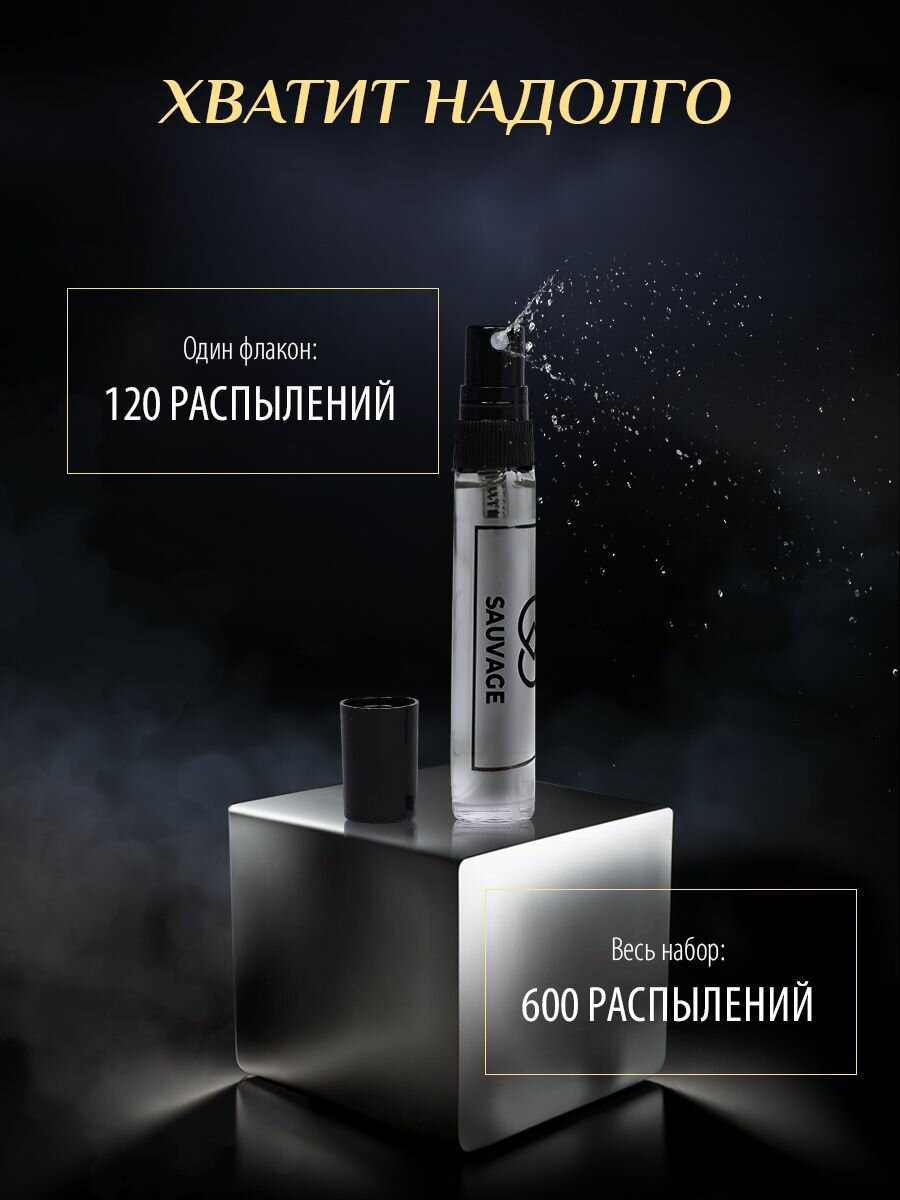 Набор мужских духов, по мотивам 1 Million/Sauvage/invictus/Blue seduction/Black Afgano, 5 шт по 6мл — фото 1