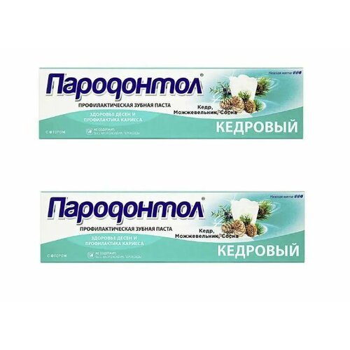 Пародонтол Кедровый зубная паста, 63г, 2шт набор из 3 штук зубная паста пародонтол 63г кедровый лам туба