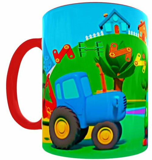 Синий трактор, Кружка детская, удивительный бокал, вызывает у ребенка восторг, удивление, бурю эмоций /С машинами/