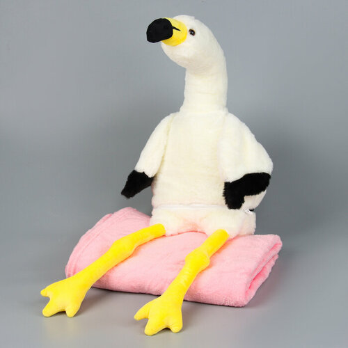 Мягкая игрушка «Фламинго» с пледом, 95 см, цвет белый игрушка белый фламинго 50 см белый