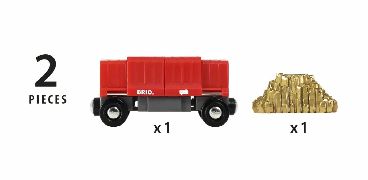 Игровой набор 1toy 33938 BRIO Грузовой вагончик с золотом, 2 детали - фото №3
